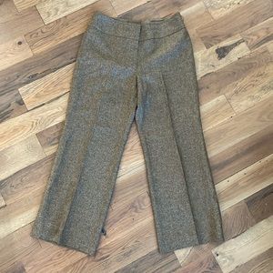 LOFT Ann Taylor Gold Black Metallic Shimmer Wide Leg Trouser Pants Size …